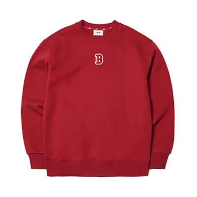 MLB Logo Patch Pullover Crewneck Sweatshirt Unisex - Deep Red 3AMTB5116-43RDD