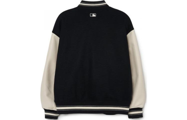 Lookbook MLB 로고 패치 바시티 야구 자켓 유니섹스 커플룩 블랙 3AJPB0131-50BKS