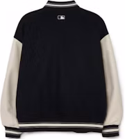Lookbook MLB 標誌補丁棒球外套 情侶款 黑色 3AJPB0131-50BKS