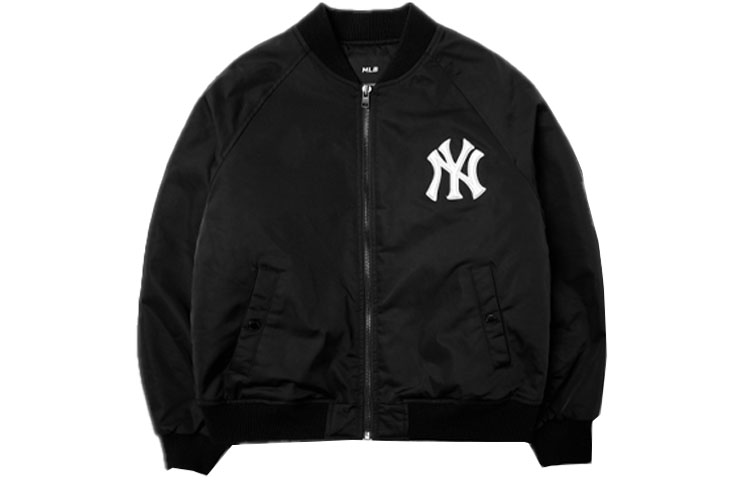 MLB Logo Print Black Long Sleeve Baseball Jacket Unisex 3AJP21016-50BKS