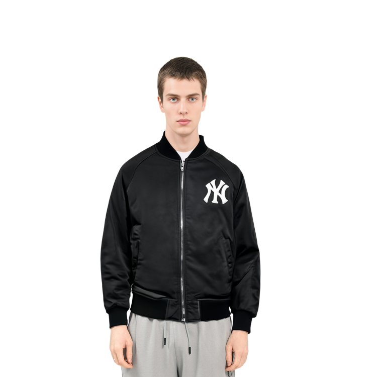 MLB Logo Print Black Long Sleeve Baseball Jacket Unisex 3AJP21016-50BKS 圖 4