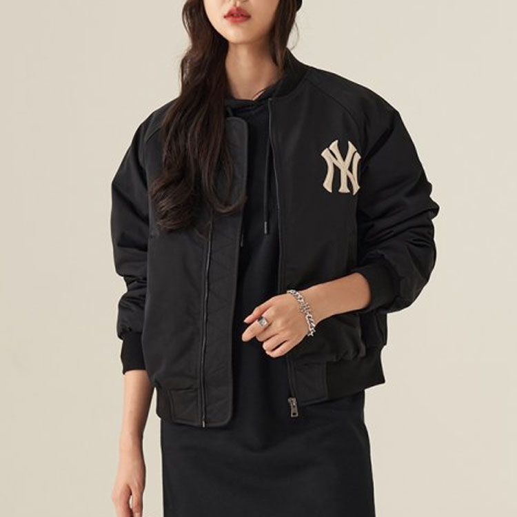 MLB Logo Print Black Long Sleeve Baseball Jacket Unisex 3AJP21016-50BKS 圖 5