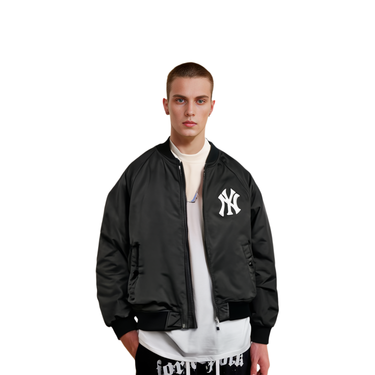 MLB Logo Print Black Long Sleeve Baseball Jacket Unisex 3AJP21016-50BKS 圖 6