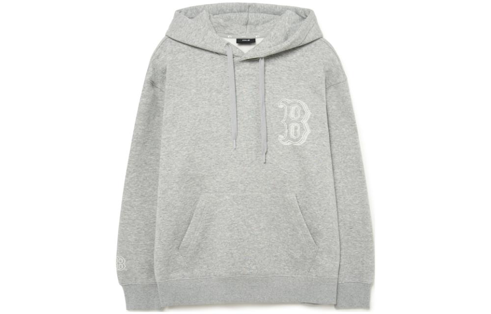 MLB Logo Print Kangaroo Pocket Hoodie Unisex Gray 3AHDB0336-43MGS 圖 2