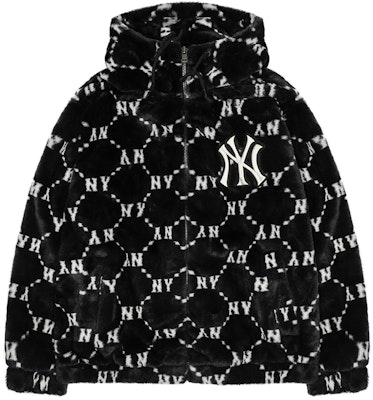 MLB标志印花羊羔绒连帽外套黑色男女款 3AFDM0226-50BKS Order MLB标志印花羊羔绒连帽外套黑色男女款 3AFDM0226-50BKS