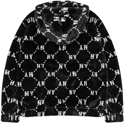 MLB标志印花羊羔绒连帽外套黑色男女款 3AFDM0226-50BKS Lookbook MLB标志印花羊羔绒连帽外套黑色男女款 3AFDM0226-50BKS