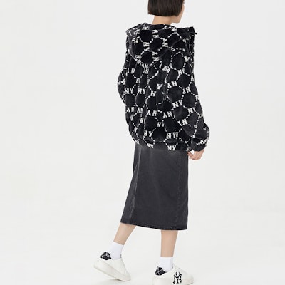 MLB标志印花羊羔绒连帽外套黑色男女款 3AFDM0226-50BKS Purchase MLB标志印花羊羔绒连帽外套黑色男女款 3AFDM0226-50BKS