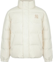 MLB Logo Print Short Puffer Jacket Unisex - Off White 3ADJB0116-50CRS MLB Logo Print Short Puffer Jacket Unisex - Off White 3ADJB0116-50CRS