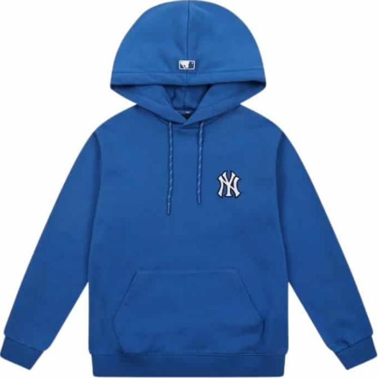 MLB Logo Printed Blue Hoodie Unisex Long Sleeve Pullover 31HD02111-50U