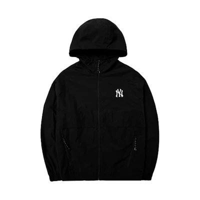 MLB Logo Printed Hoodie Jacket Unisex Black. 3AWJ01014-50BKS