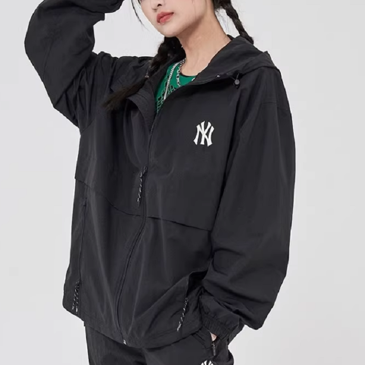 MLB Logo Printed Hoodie Jacket Unisex Black. 3AWJ01014-50BKS 圖 4
