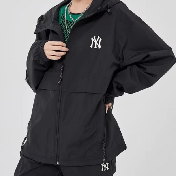 MLB Logo Printed Hoodie Jacket Unisex Black. 3AWJ01014-50BKS 圖 5