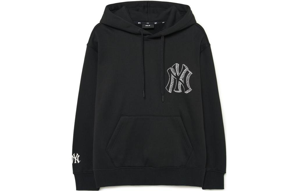 MLB Logo Printed Hoodie Long Sleeve Unisex Black Sweatshirt 3AHDB0336-50BKS 圖 2