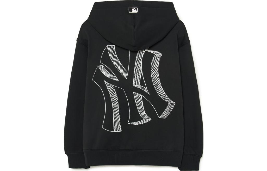 MLB Logo Printed Hoodie Long Sleeve Unisex Black Sweatshirt 3AHDB0336-50BKS 圖 3