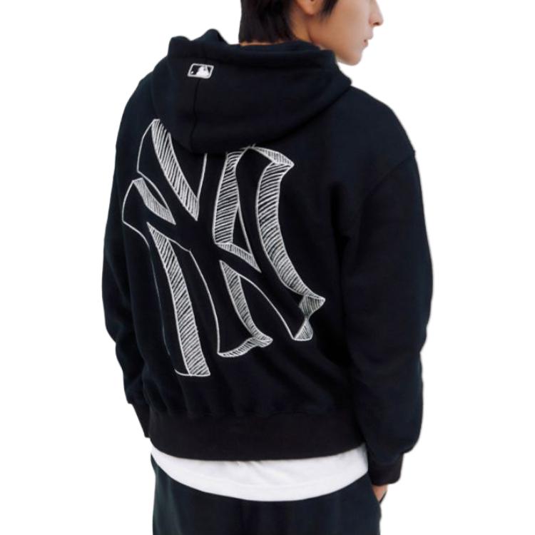 MLB Logo Printed Hoodie Long Sleeve Unisex Black Sweatshirt 3AHDB0336-50BKS 圖 6
