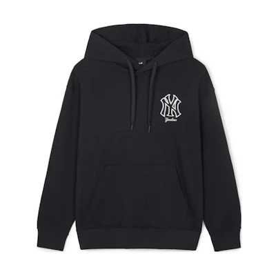 MLB Logo Printed Pullover Hoodie Black 3AHDB0241-50BKS