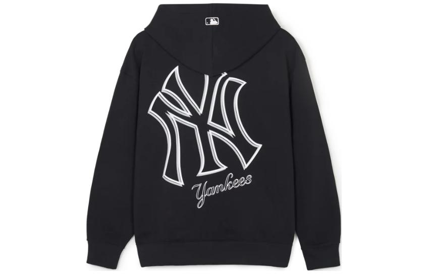 Lookbook MLB 로고 프린트 풀오버 후디 블랙 3AHDB0241-50BKS