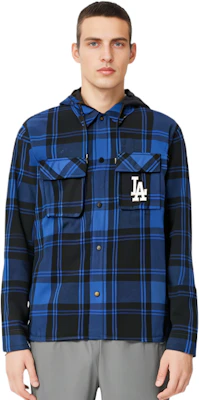 MLB 标志印花格纹连帽夹棉外套 男女款 - 深蓝色 3APDP0116-07INS Purchase MLB 标志印花格纹连帽夹棉外套 男女款 - 深蓝色 3APDP0116-07INS