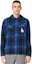 Purchase MLB 标志印花格纹连帽夹棉外套 男女款 - 深蓝色 3APDP0116-07INS