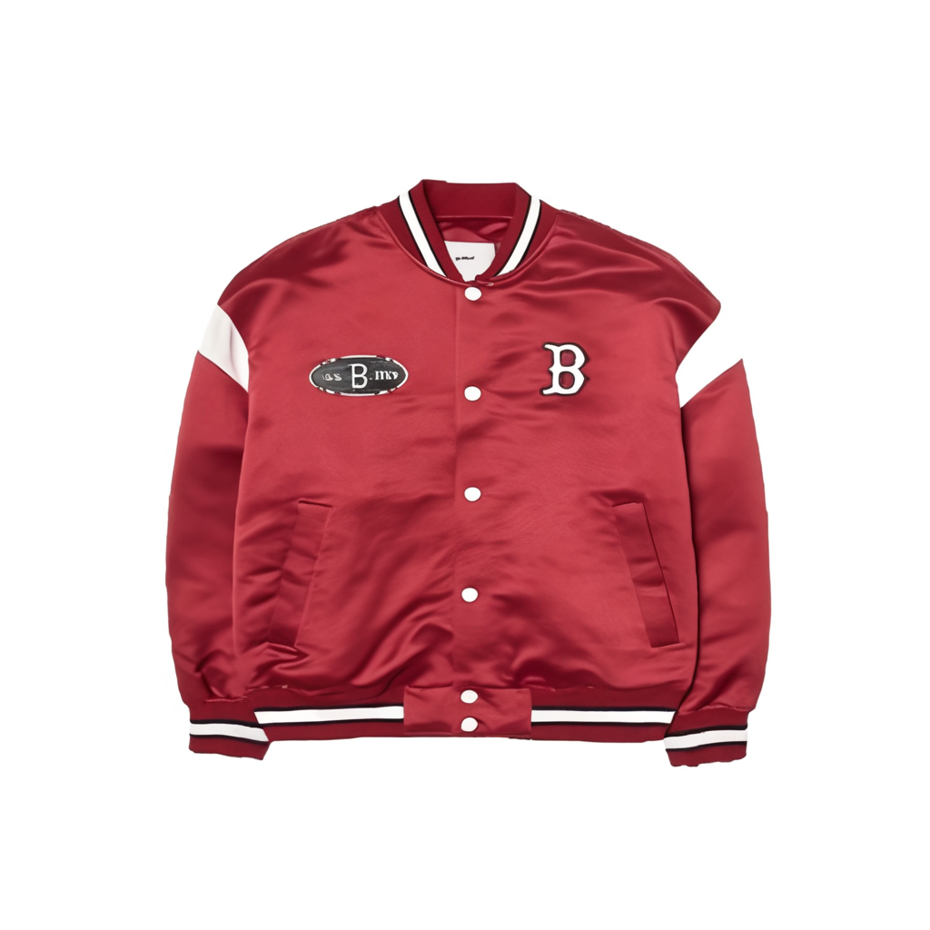 MLB Logo Red Outdoor Casual Button-Up Jacket Unisex 3AJPV0144-43WIS