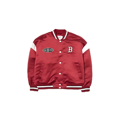 MLB Logo Red Outdoor Casual Button-Up Jacket Unisex 3AJPV0144-43WIS
