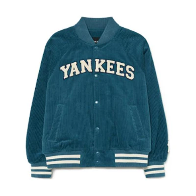 MLB Loose Fit Letter Printed Long Sleeve Jacket - Blue 3AJPV1334-50BLD