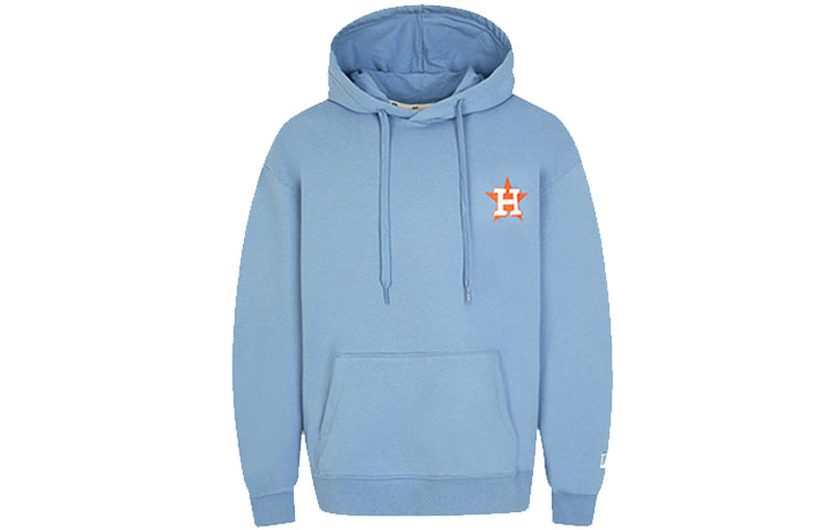 MLB Loose Fit Printed Hoodie Unisex Light Blue Casual Long Sleeve Sweatshirt 31HD21011-06U