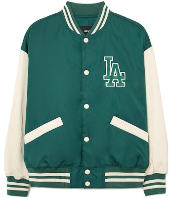 MLB Los Angeles Dodgers Contrast Collar Loose Fit Retro Varsity Jacket Green Unisex 3AJPV0834-07GND Order MLB Los Angeles Dodgers Contrast Collar Loose Fit Retro Varsity Jacket Green Unisex 3AJPV0834-07GND