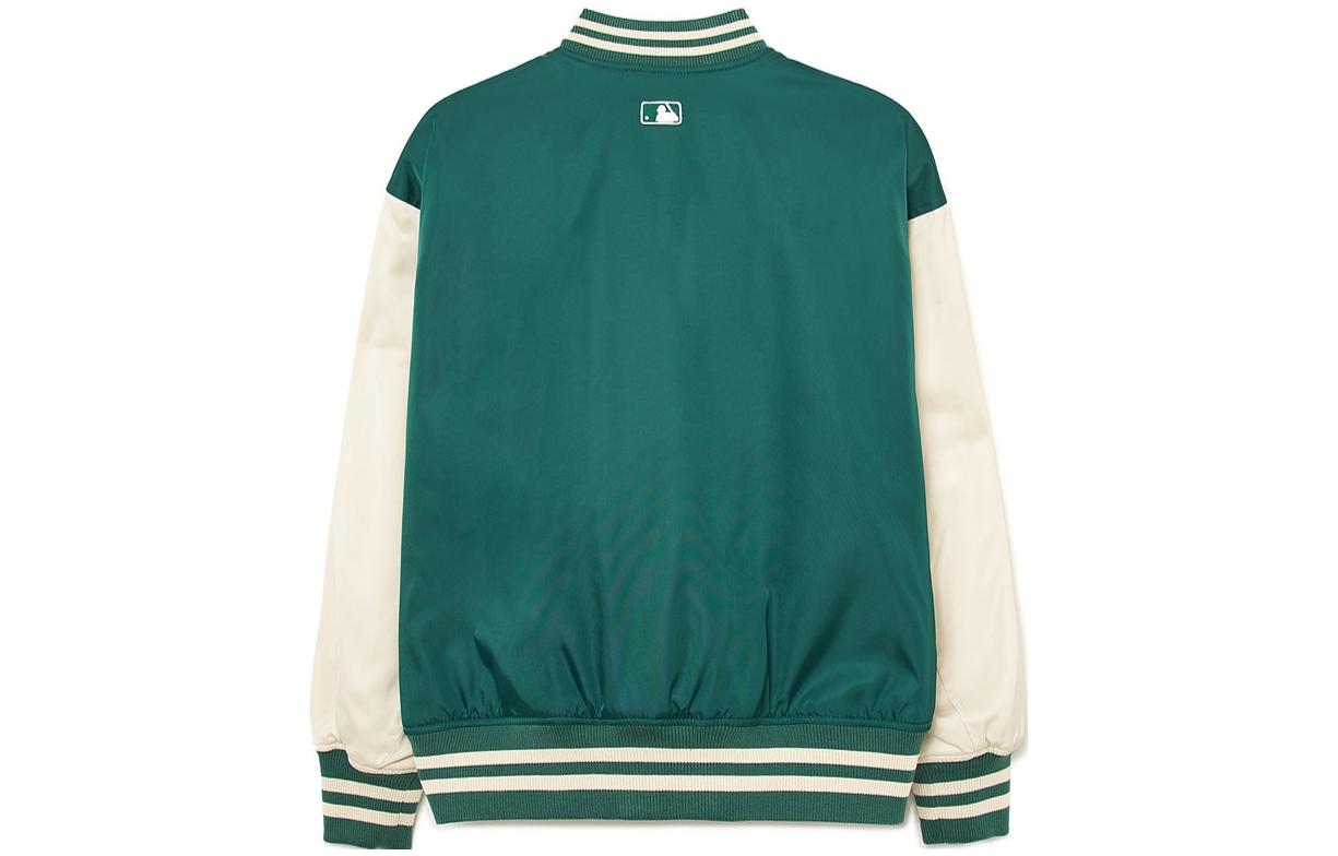 Lookbook MLB Los Angeles Dodgers Contrast Collar Loose Fit Retro Varsity Jacket Green Unisex 3AJPV0834-07GND