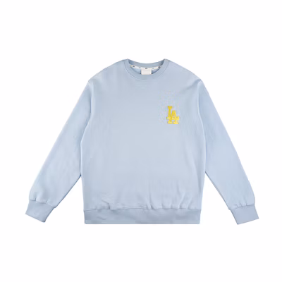 MLB Los Angeles Dodgers Crewneck Embroidered Sweatshirt Unisex Sky Blue 31MT51061-07S