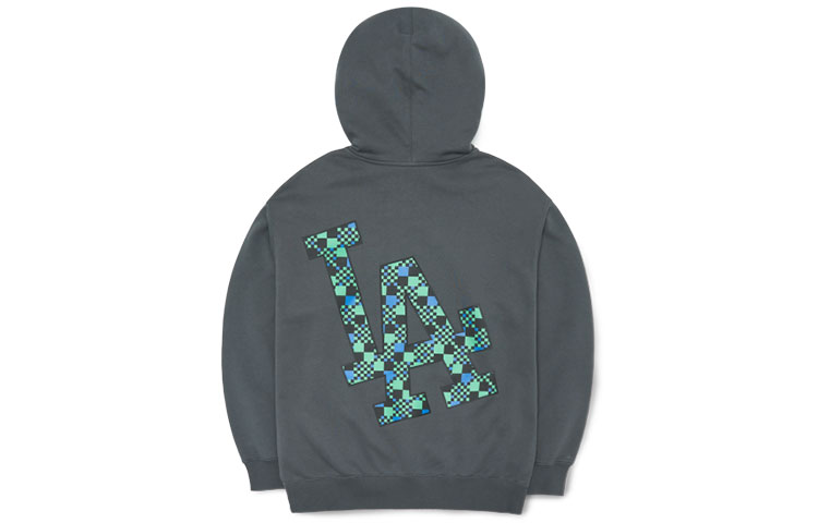 Lookbook MLB 로스앤젤레스 다저스 자수 로고 후디 유니섹스 - 그레이 3AHDO0126-07CGS