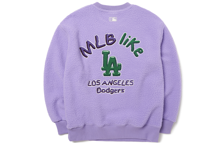 MLB Los Angeles Dodgers Fleece Crewneck Sweatshirt Winter Unisex Purple 3AMTF5316-07LDS