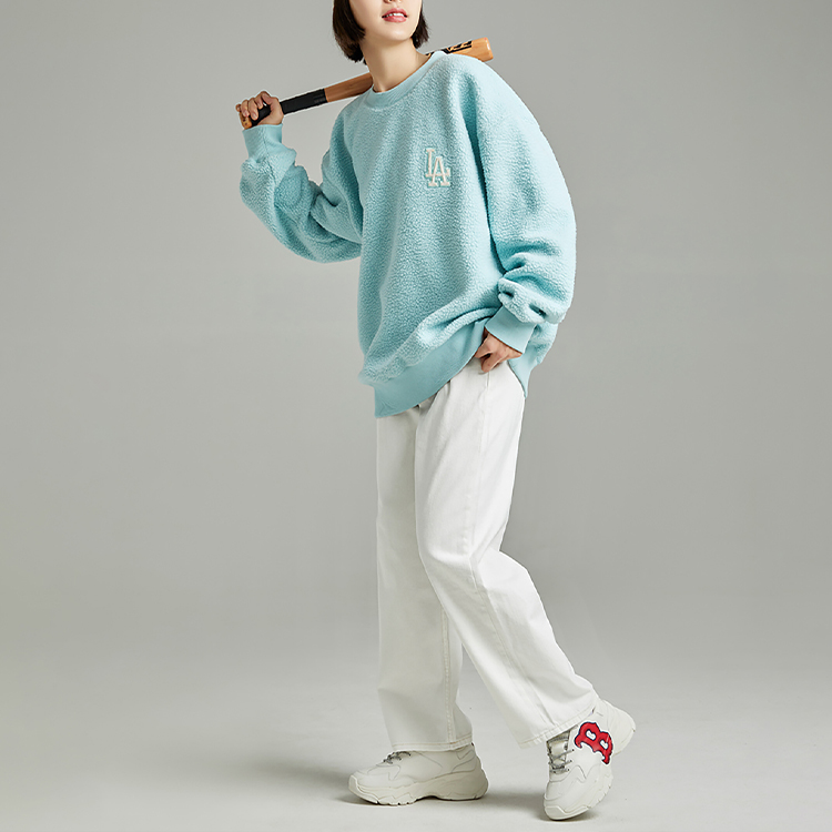 Purchase MLB洛杉矶道奇队男女同款浅蓝色羊毛衫圆领卫衣 3AMTB0726-07BLL