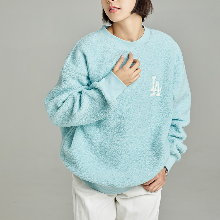 Details for MLB洛杉矶道奇队男女同款浅蓝色羊毛衫圆领卫衣 3AMTB0726-07BLL