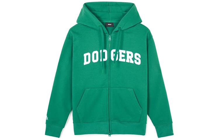 MLB Los Angeles Dodgers Front Logo Hoodie Cardigan Unisex Green 3ATRV0341-07GNS
