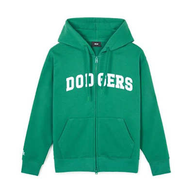 MLB Los Angeles Dodgers Front Logo Hoodie Cardigan Unisex Green 3ATRV0341-07GNS