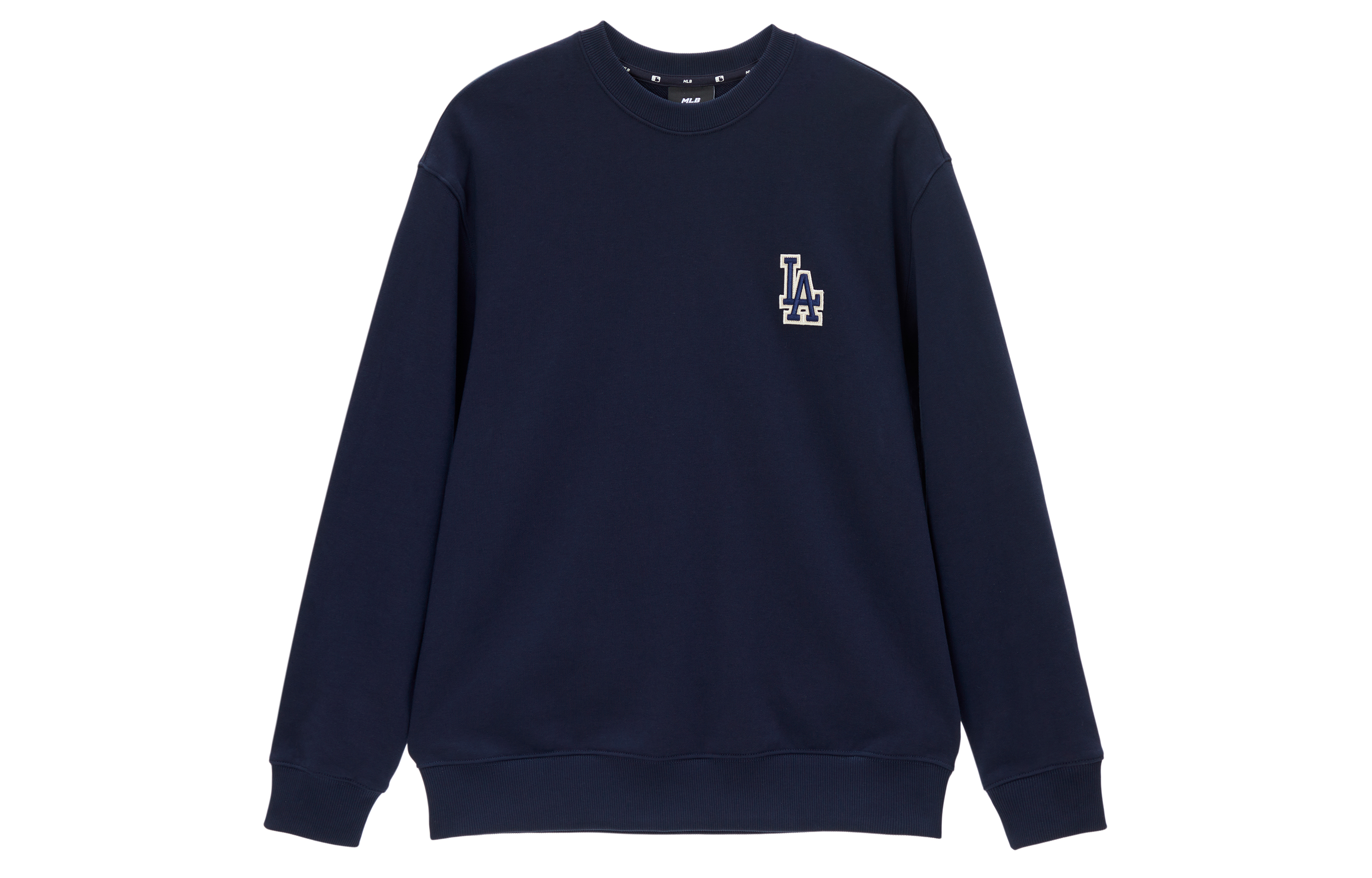 Lookbook MLB洛杉磯道奇FW23復古漸層海軍藍中性款長袖衛衣 3AMTM0234-07NYD