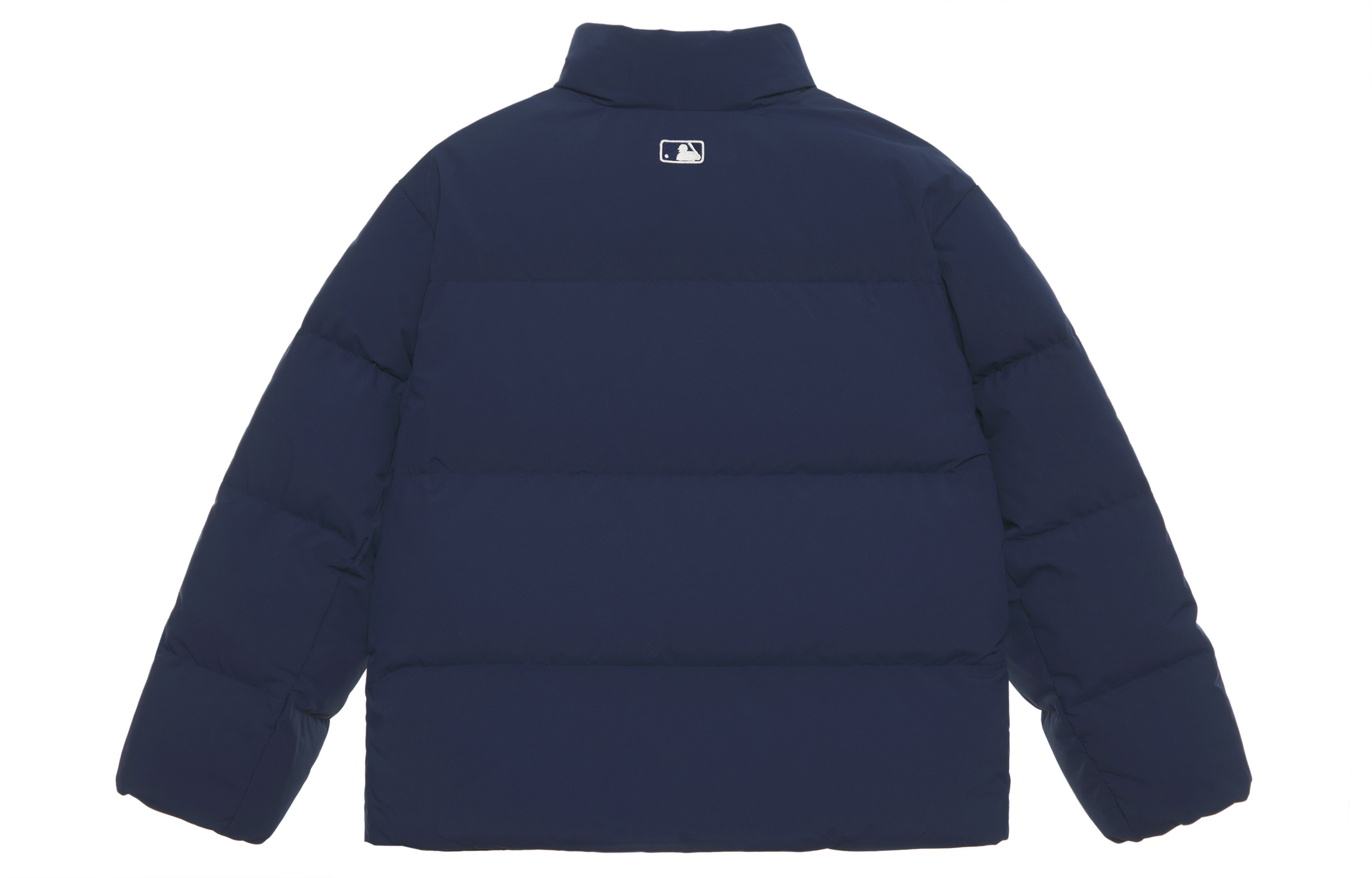 Lookbook MLB Los Angeles Dodgers FW24 Unisex Lightweight Fleece-Lined Down Jacket in Navy. 3ADJB1046-07NYL