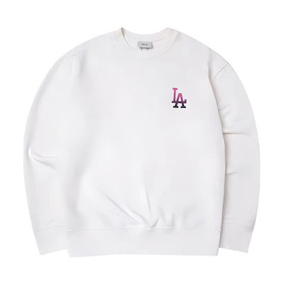 MLB Los Angeles Dodgers Gradient Print Oversized Sweatshirt Cream Unisex 3AMTB1041-07CRS