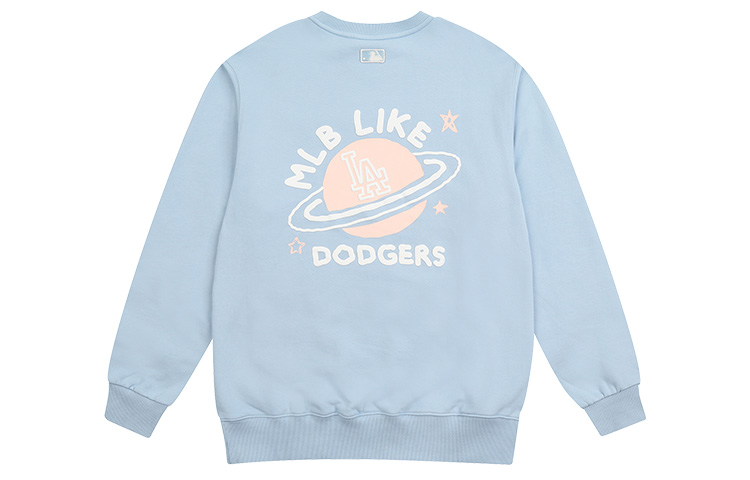 MLB Los Angeles Dodgers Graffiti Crewneck Fleece Sweatshirt Unisex Light Blue 31MT54061-07S