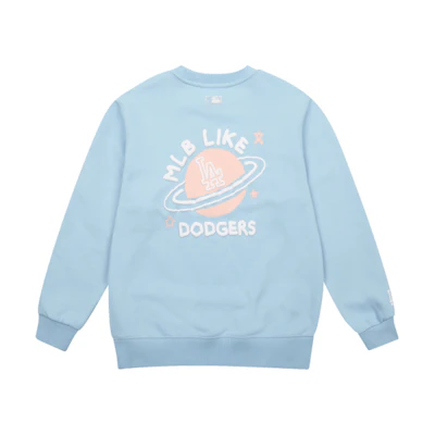 MLB Los Angeles Dodgers Graffiti Satellite Unisex Long Sleeve Sweatshirt Light Blue 31MT01041-07S