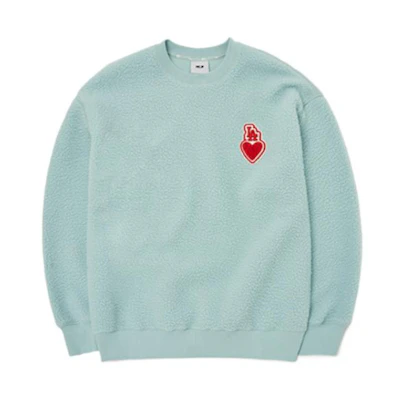 MLB Los Angeles Dodgers Heart Embroidered Pullover Sweatshirt Light Blue Unisex 3AMTH0426-07BLL
