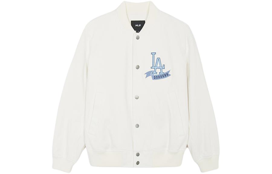 MLB Los Angeles Dodgers Ivory Logo Button-Up Varsity Baseball Jacket Unisex 3ADKV0141-07IVS