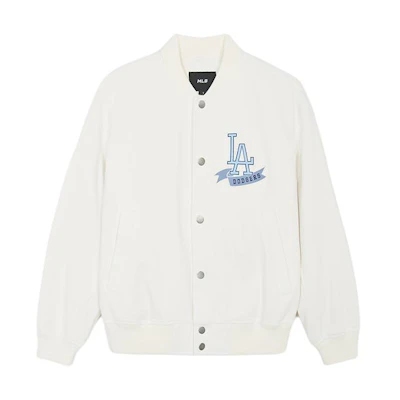 MLB Los Angeles Dodgers Ivory Logo Button-Up Varsity Baseball Jacket Unisex 3ADKV0141-07IVS