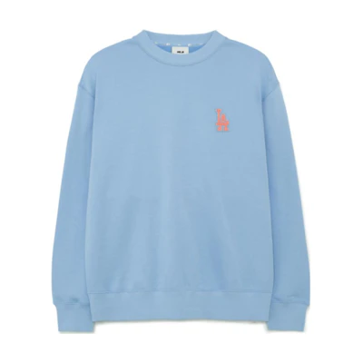 MLB Los Angeles Dodgers Letter Embroidered Crewneck Sweatshirt Unisex Blue 3AMTB0336-07SBS