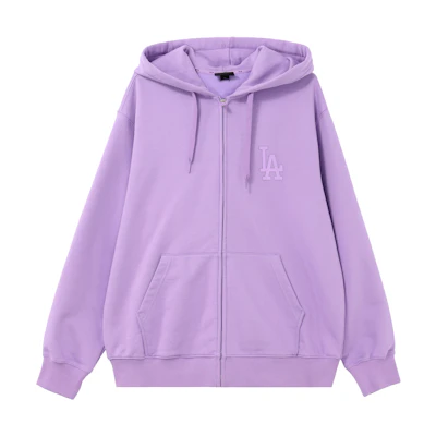 MLB Los Angeles Dodgers Letter Logo Zip Hoodie Unisex Purple 3ATR00114-07LDS