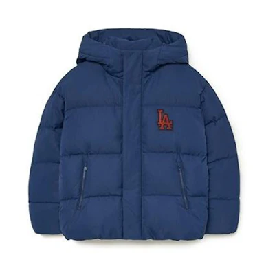 MLB Los Angeles Dodgers Letter Patch Short Puffer Jacket Unisex Blue. 3ADJV0236-07NYS
