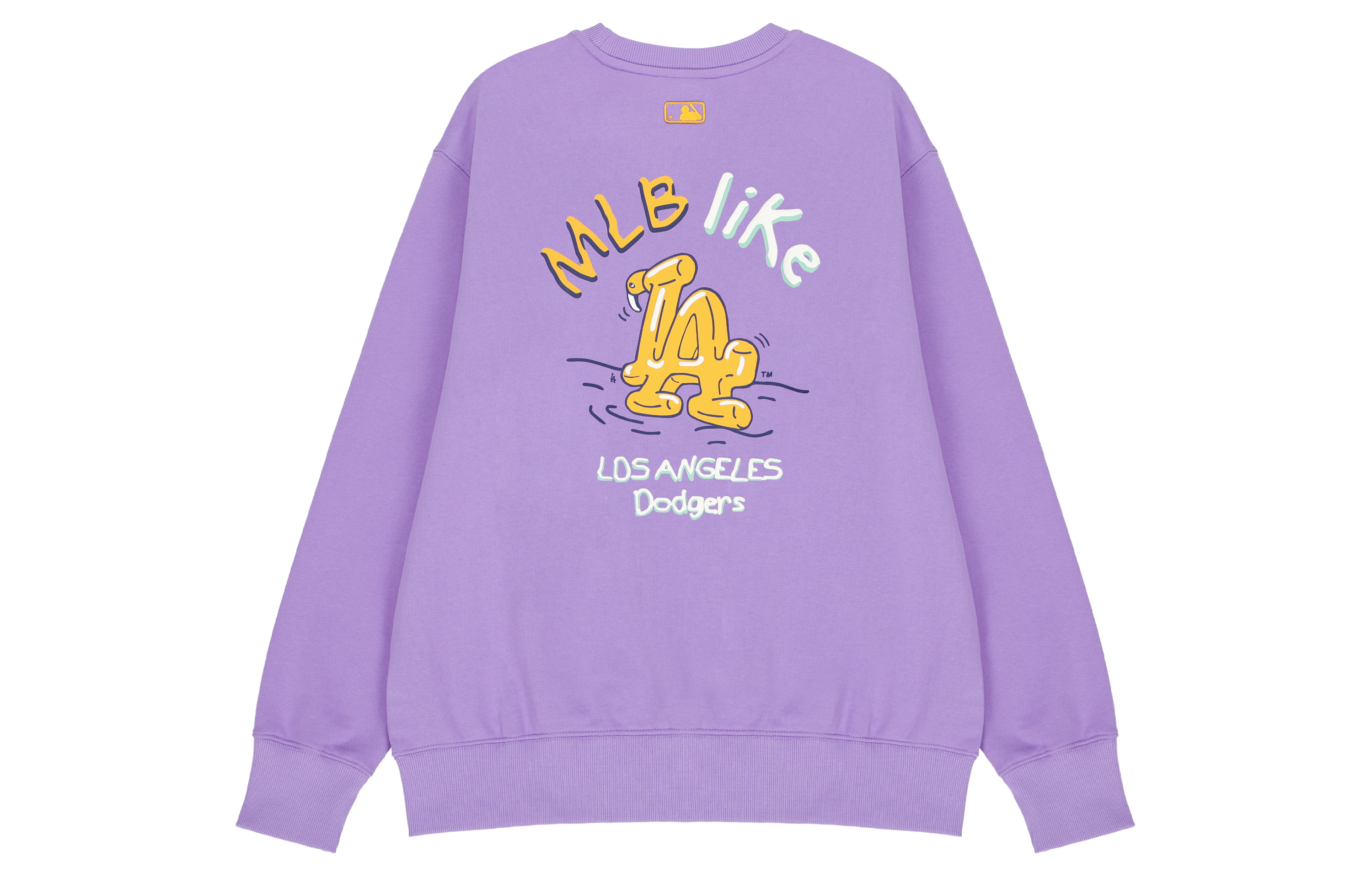 MLB Los Angeles Dodgers Letter Print Crewneck Sweatshirt Unisex - Violet 3AMTL0221-07PPN