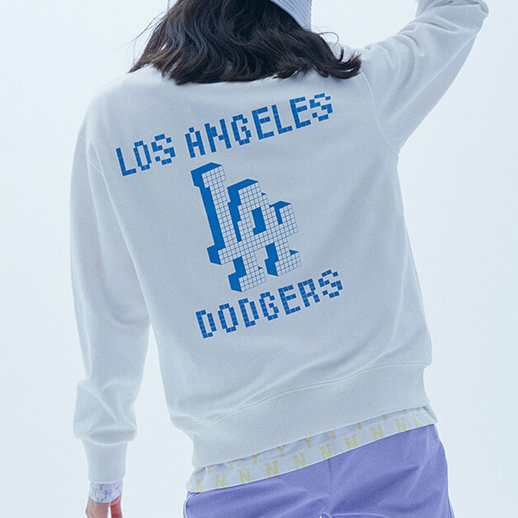 MLB Los Angeles Dodgers Logo Crewneck Sweatshirt Unisex Off-White 31MTG2111-07I 圖 5