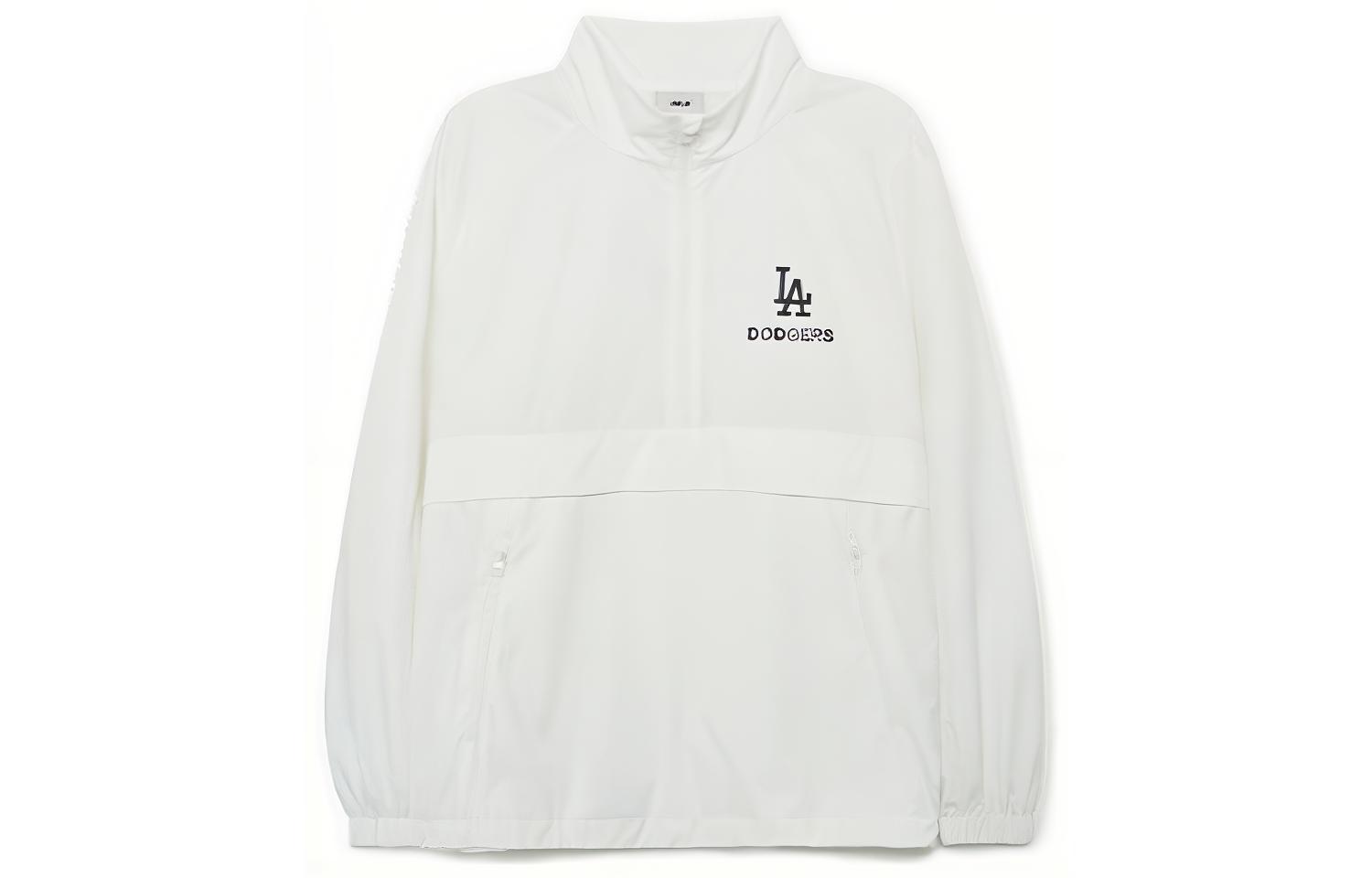 MLB Los Angeles Dodgers Logo Half-Zip Pullover Jacket - White 3AWJB0233-07WHS